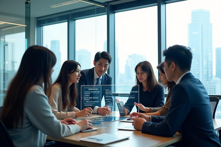 Nori Nudgeのチームが戦略的なデジタルマーケティングの計画を練っている様子